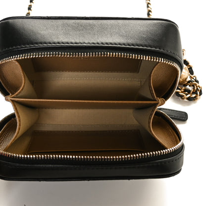 Chanel Lambskin Quilted CC Pearl Crush Camera Case Black 5 of 13