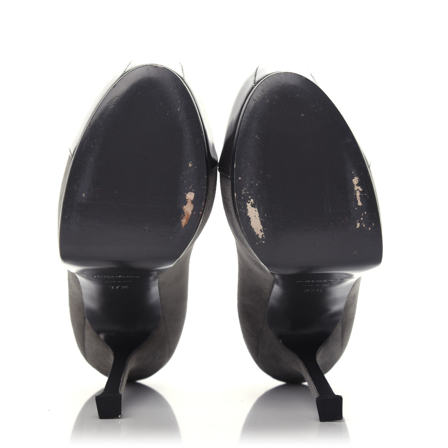Saint Laurent Suede Patent Tribtoo 105 Cap Toe Pumps 37.5 Grey 4 of 9