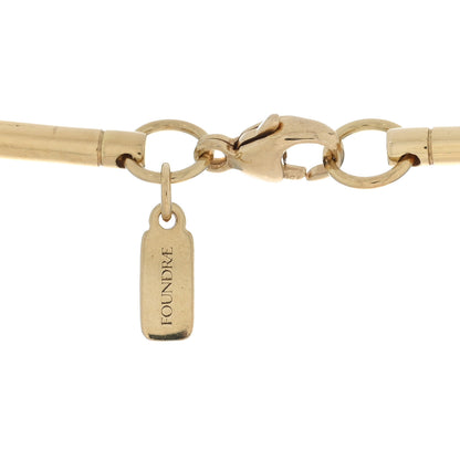 Foundrae 18K Yellow Gold Diamond Mind Body and Soul Wholeness Large Medallion Link Chain Necklace 4 of 5