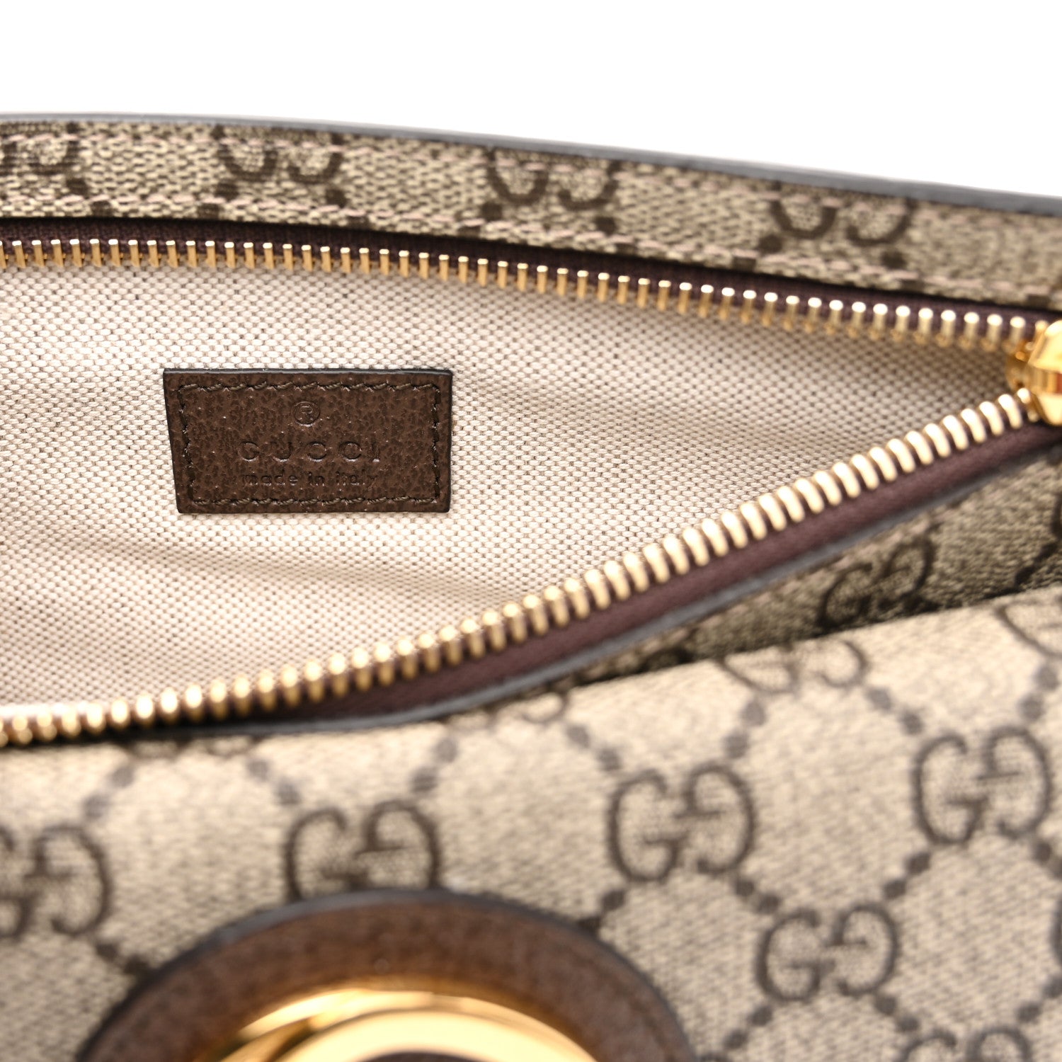 Gucci GG Supreme Monogram Textured Dollar Calfskin Blondie Belt Bag Beige Ebony New Acero 6 of 10