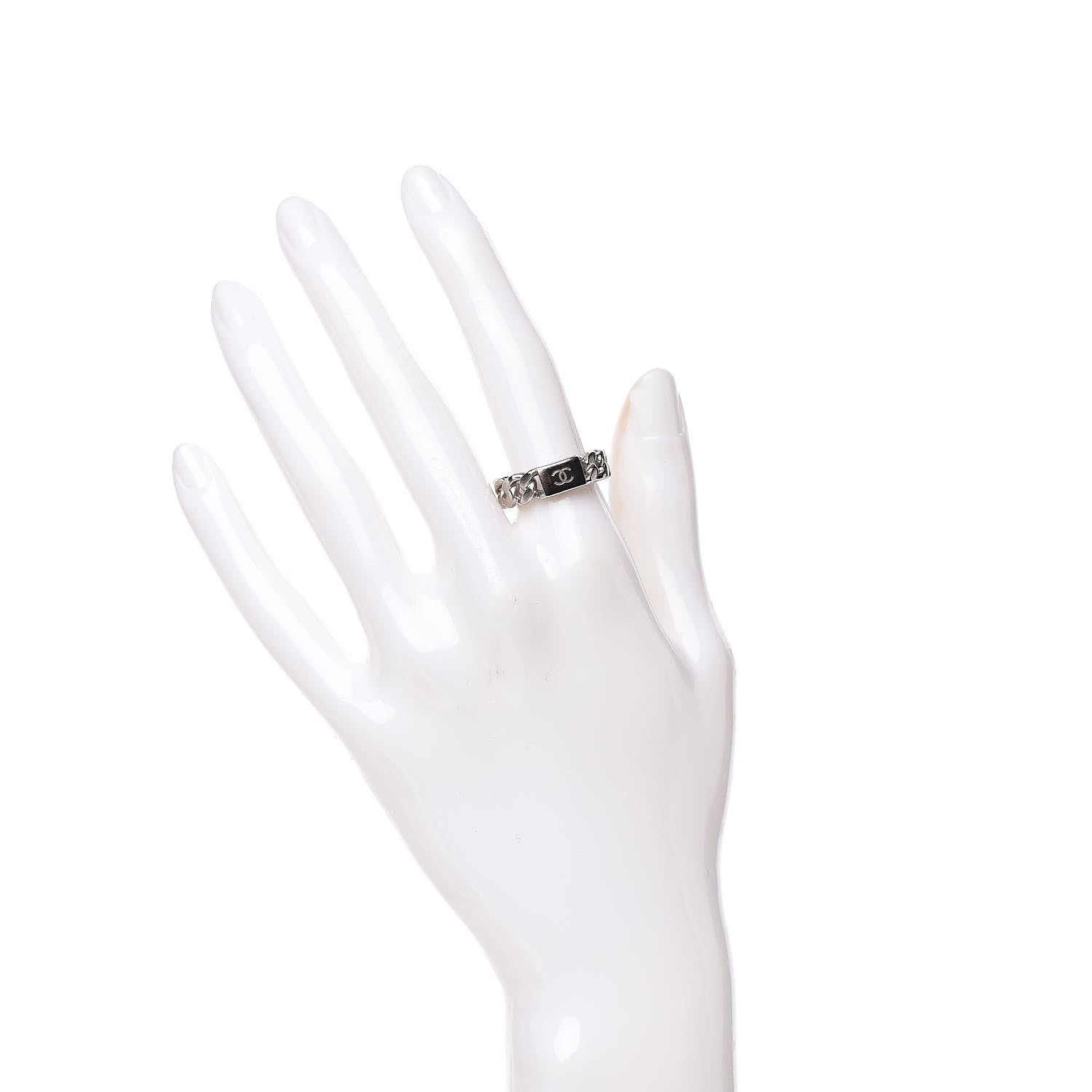 Chanel Chain CC Ring 6 Silver 2 of 5