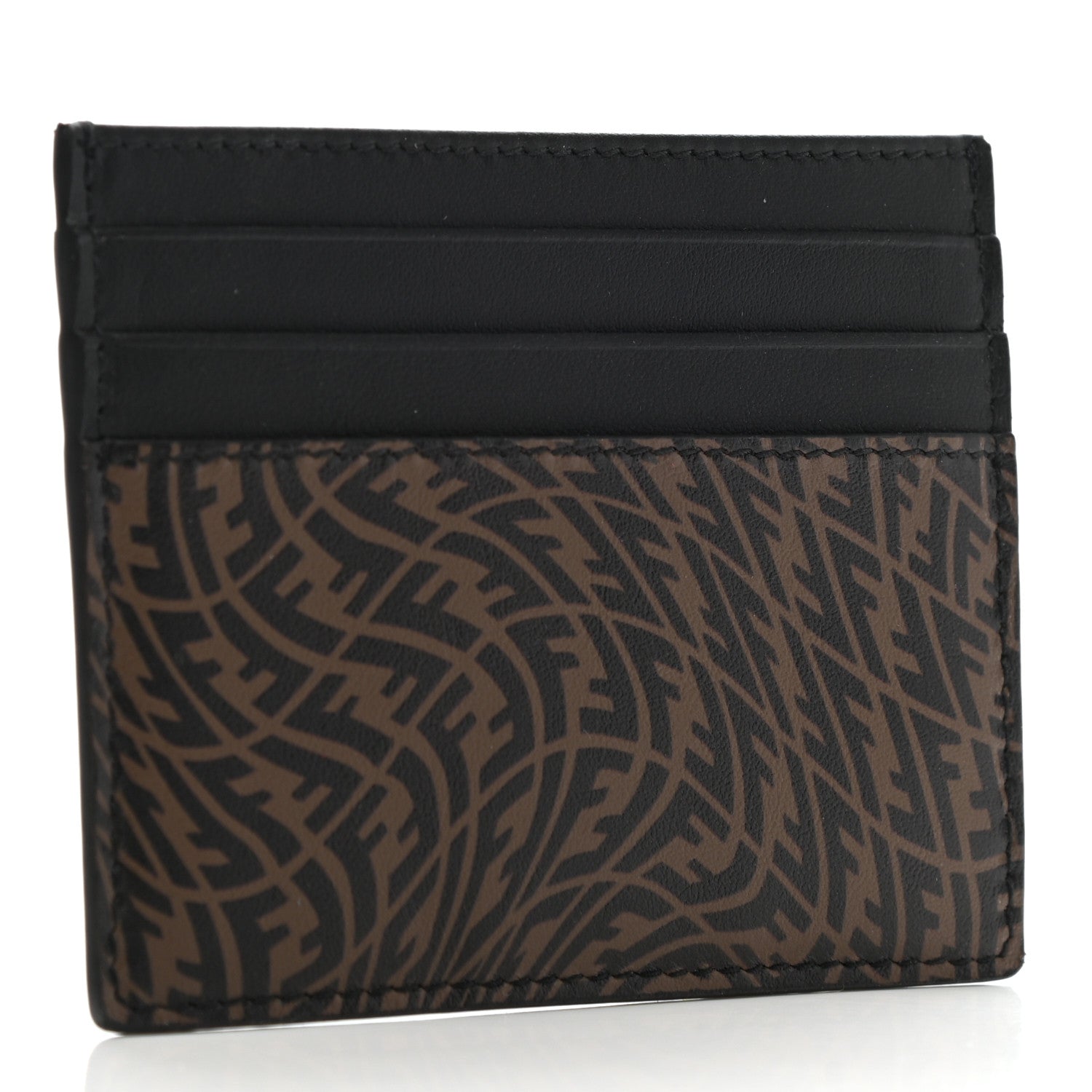 Fendi X SARAH COLEMAN Vitello Grace Light Micro FF Vertigo Embossed Card Holder Maya Black 3 of 7