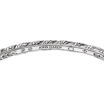 John Hardy Sterling Silver Black Sapphire Slim Classic Chain Bangle Bracelet 3 of 4