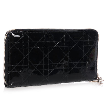 Christian Dior Patent Cannage Lady Dior Continental Wallet Black 3 of 8
