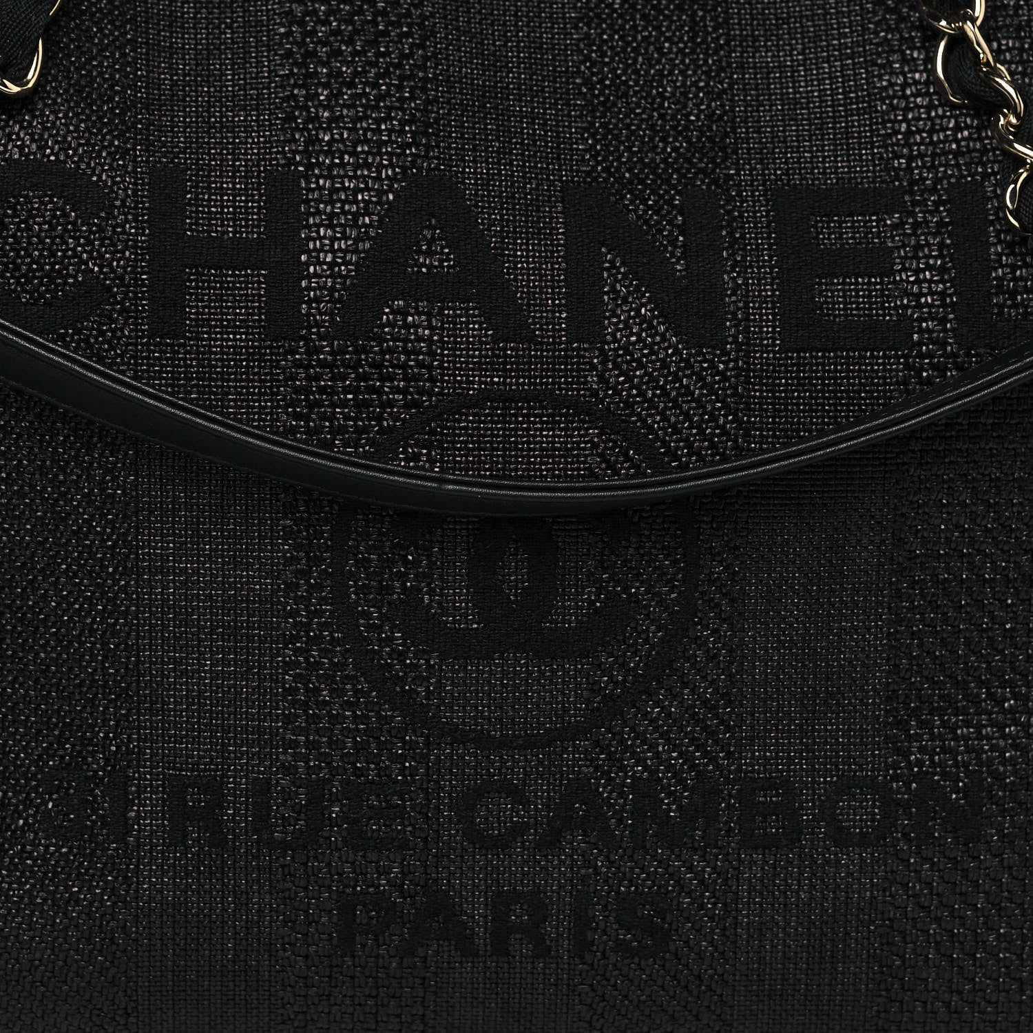 Chanel Mixed Fibers Calfskin Striped Medium Deauville Tote Black 8 of 11