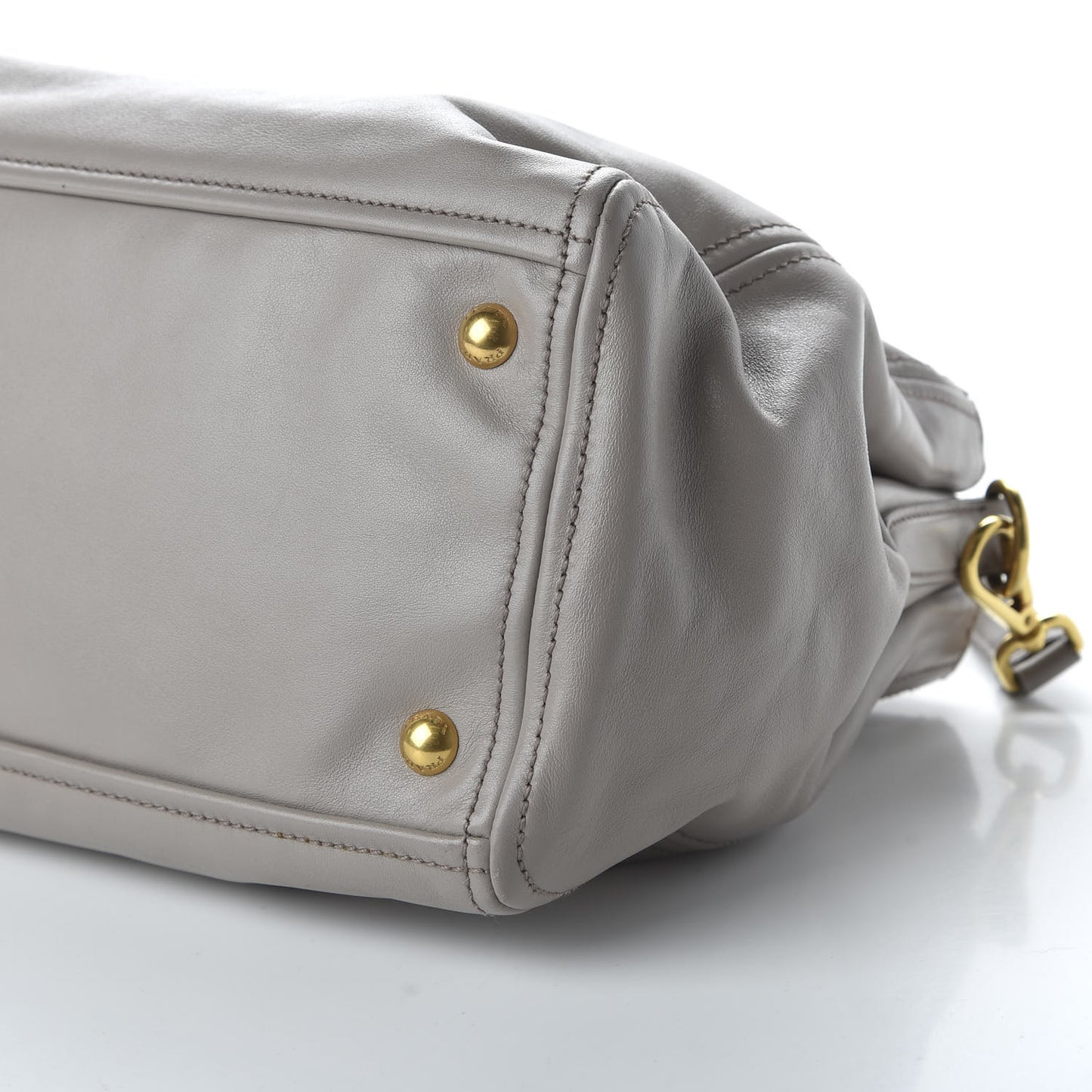 Soft Calfskin Double Zip Shoulder Bag Pomice