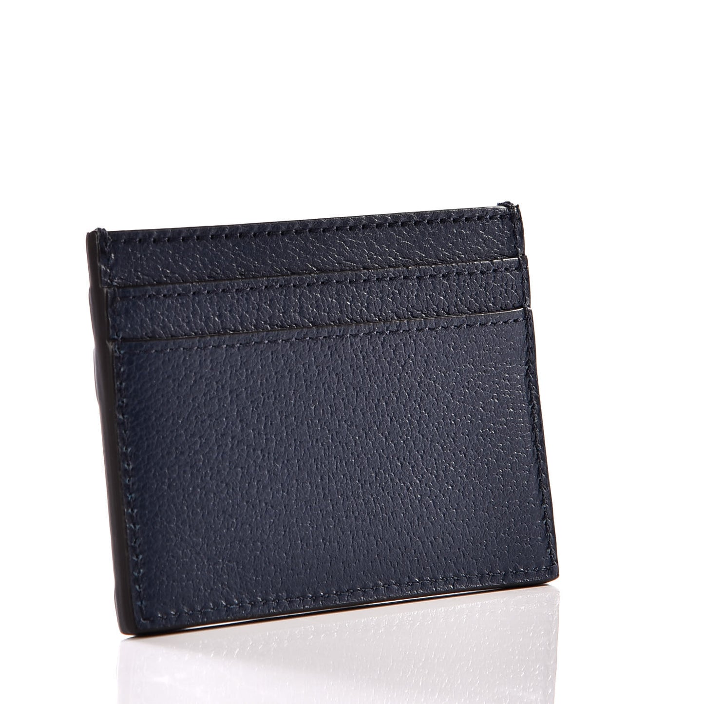 Textured Calfskin Ophidia Card Holder Blue Agata