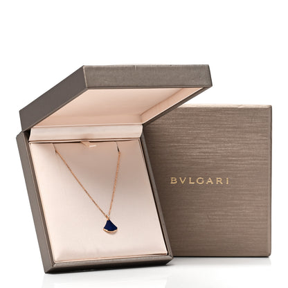 Bulgari 18K Rose Gold Diamond Lapis Lazuli Divas' Dream Pendant Necklace 8 of 8