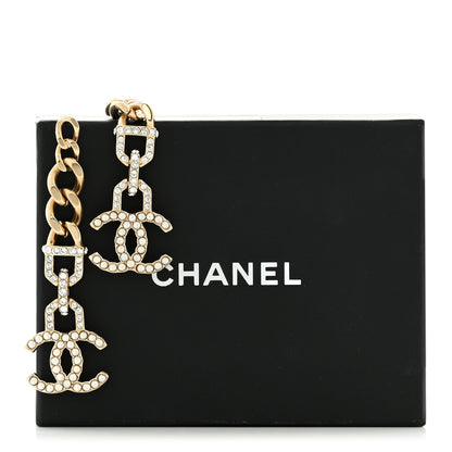 Chanel Metal Crystal CC Vendome CC Dangle Earrings Gold 5 of 5