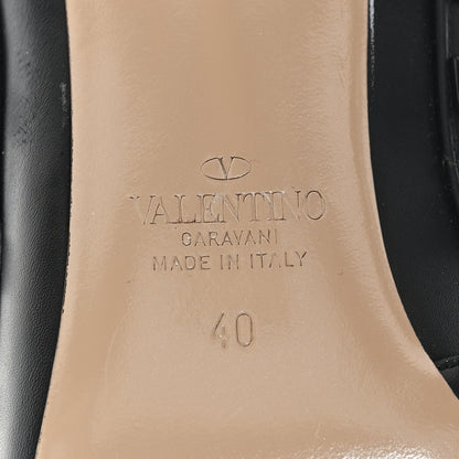 Valentino Garavani Calfskin Nappa Monochrome Rockstud Ankle Strap 100mm Pumps 40 Black 8 of 11