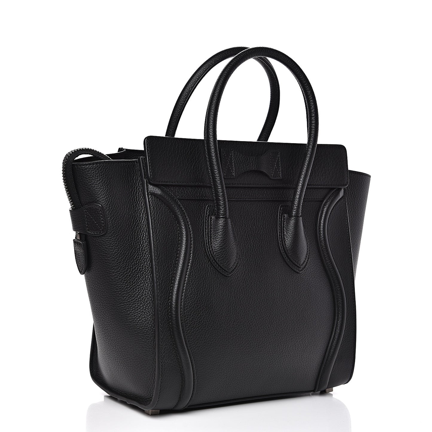 Drummed Calfskin Micro Luggage Black