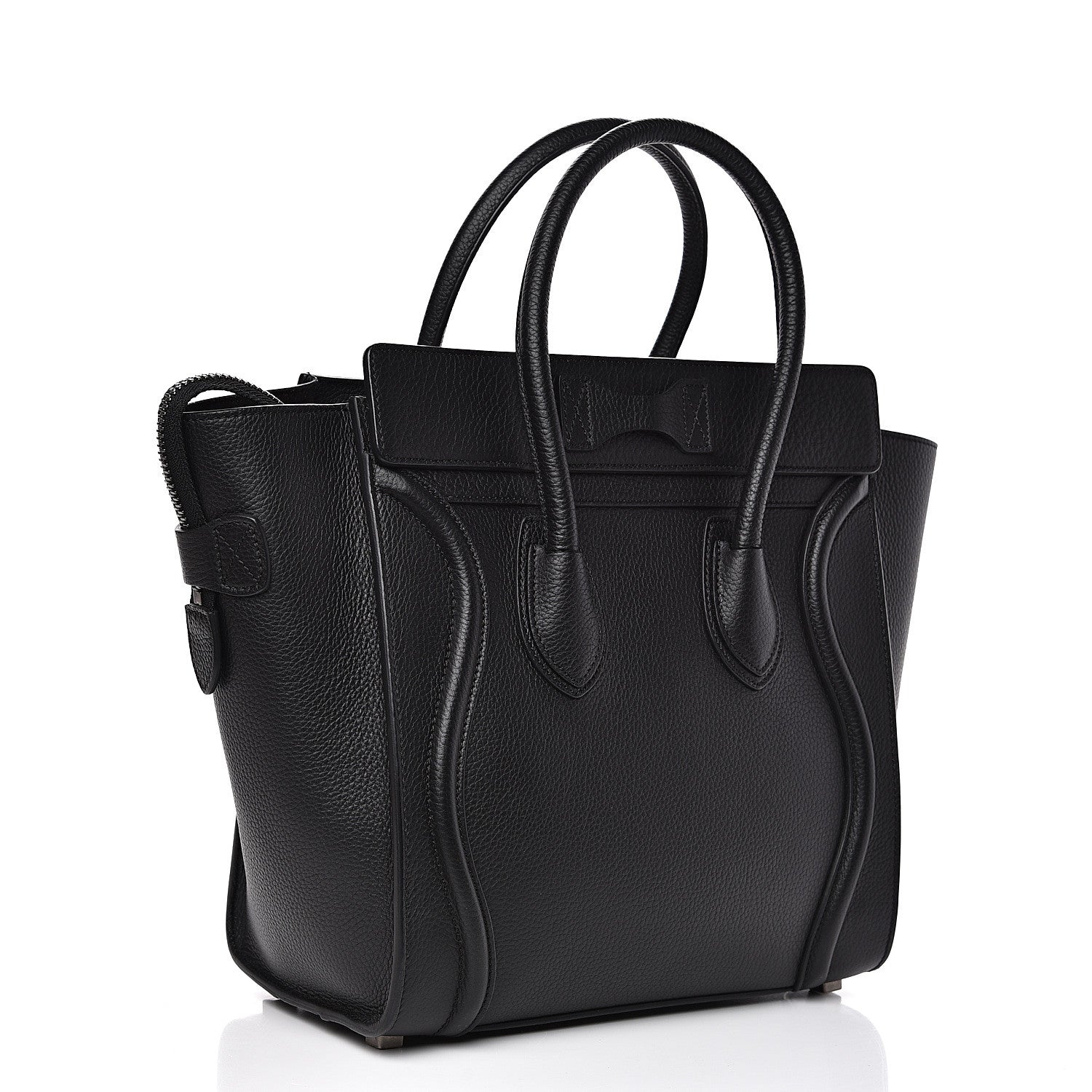Celine Drummed Calfskin Micro Luggage Black 2 of 10