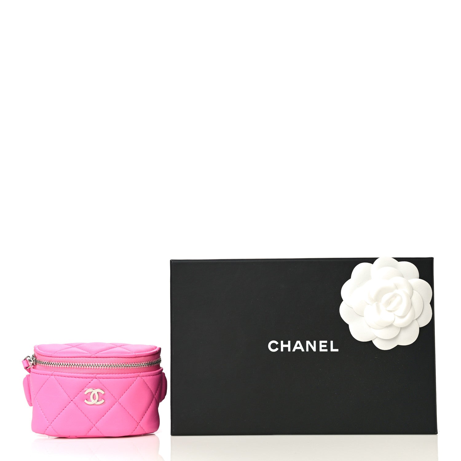 Chanel Lambskin Quilted Arm Coin Purse Pink 12 of 12