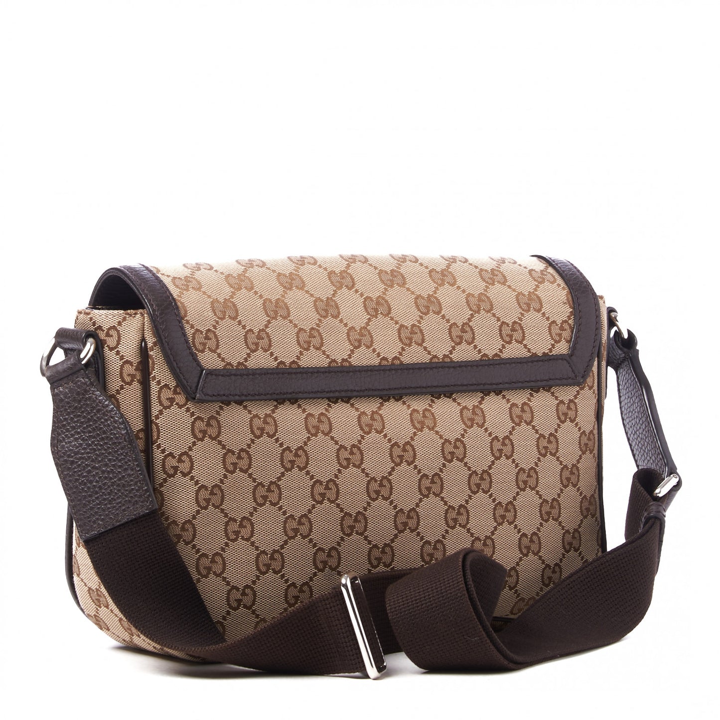 Monogram Flap Messenger Bag Beige Dark Brown