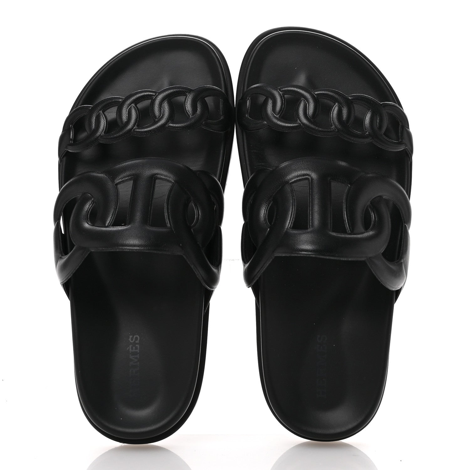 Hermes Nappa Extra Sandals 35.5 Black 2 of 10