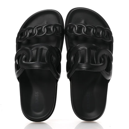 Hermes Nappa Extra Sandals 35.5 Black 2 of 10