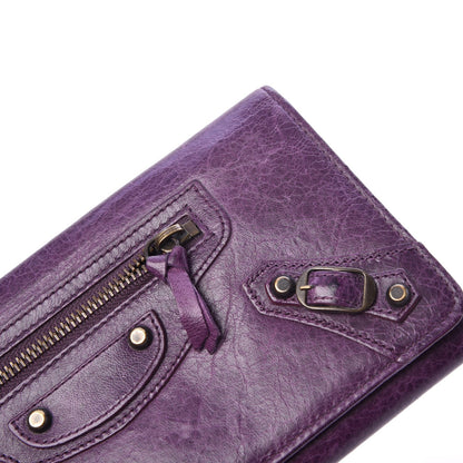 Balenciaga Agneau Classic Hardware Money Wallet Raisin 11 of 13