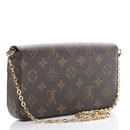Louis Vuitton Monogram Pochette Felicie Chain Wallet Fuchsia 4 of 15