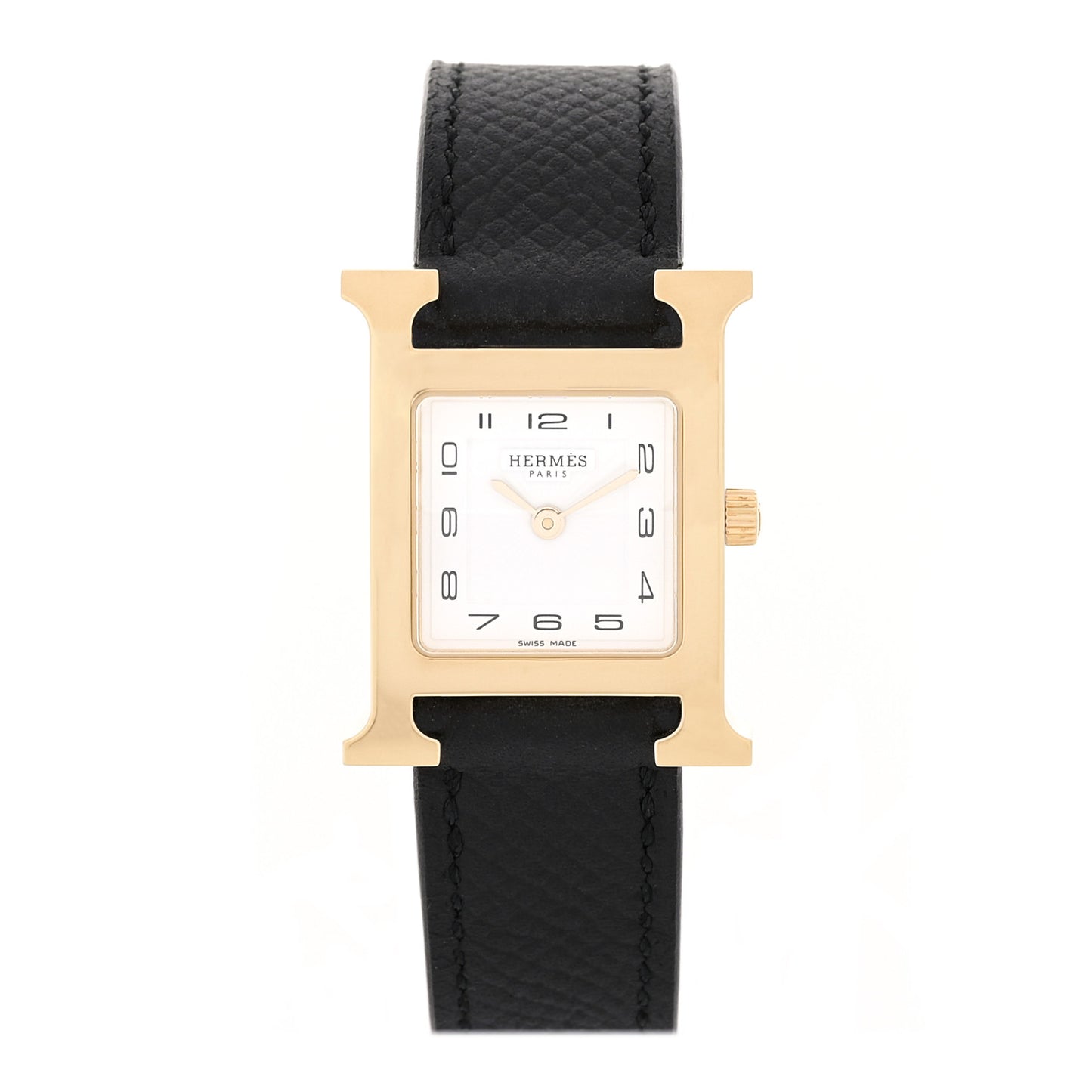 Stainless Steel Epsom 21mm Heure H Hour Quartz Watch Noir