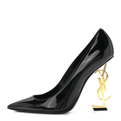 Saint Laurent Patent Opyum 110 Pumps 39 Black Gold 1 of 9