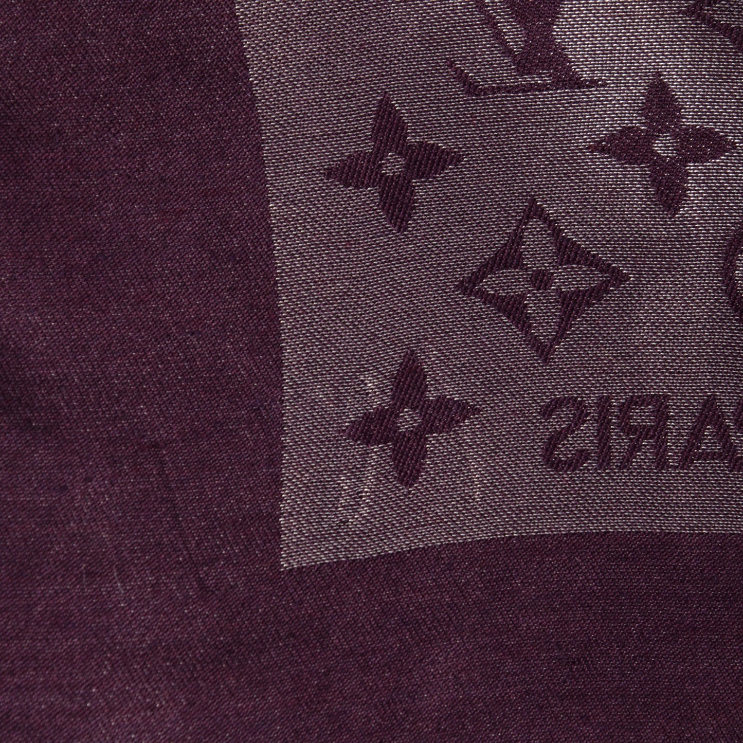 Silk Lurex Wool Monogram Shine Shawl Amarante