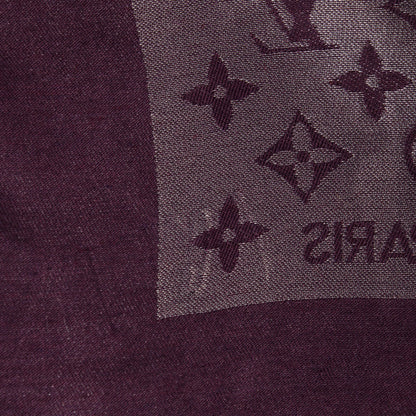 Louis Vuitton Silk Lurex Wool Monogram Shine Shawl Amarante 6 of 6