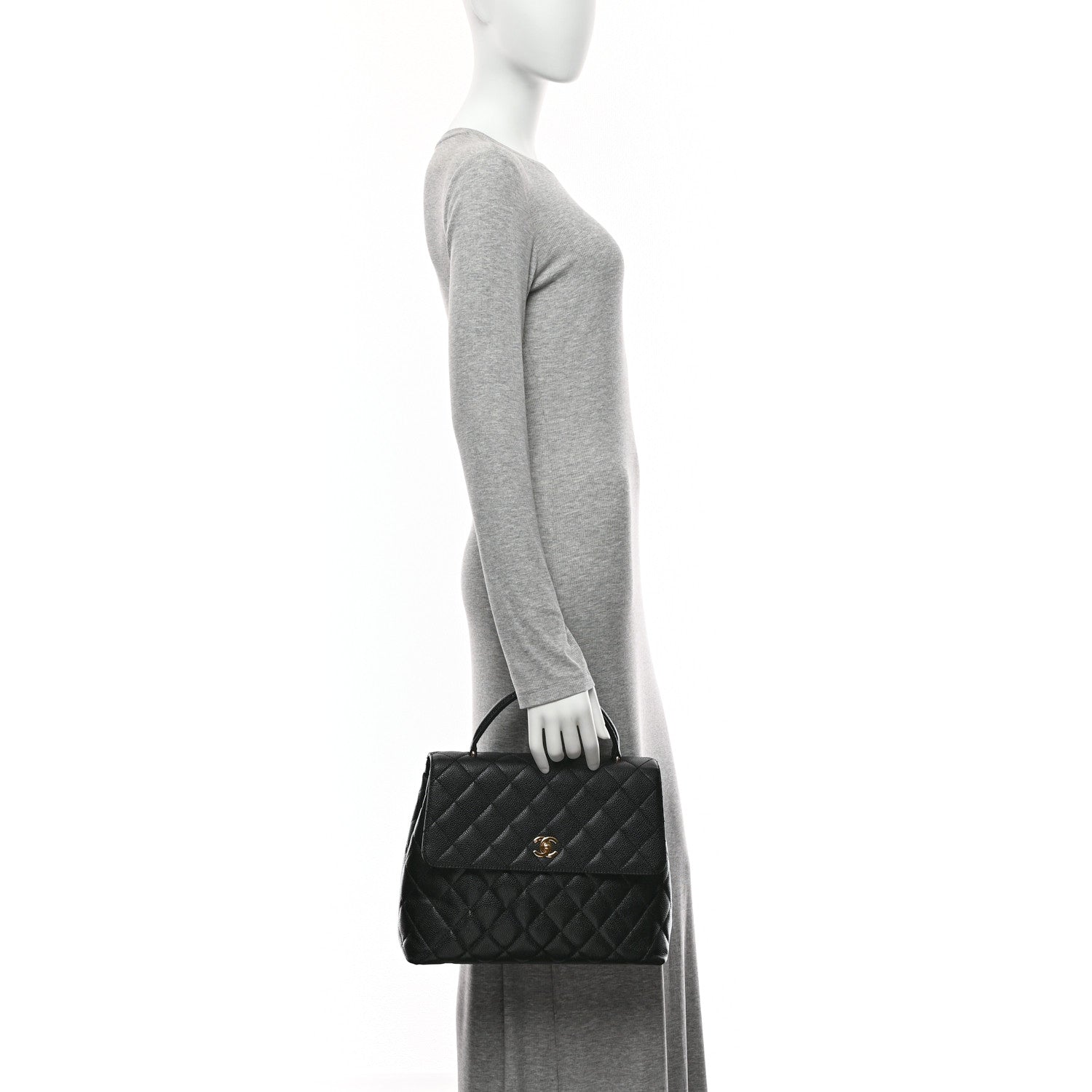 Chanel Caviar Quilted Jumbo Kelly Flap Black 2 of 10