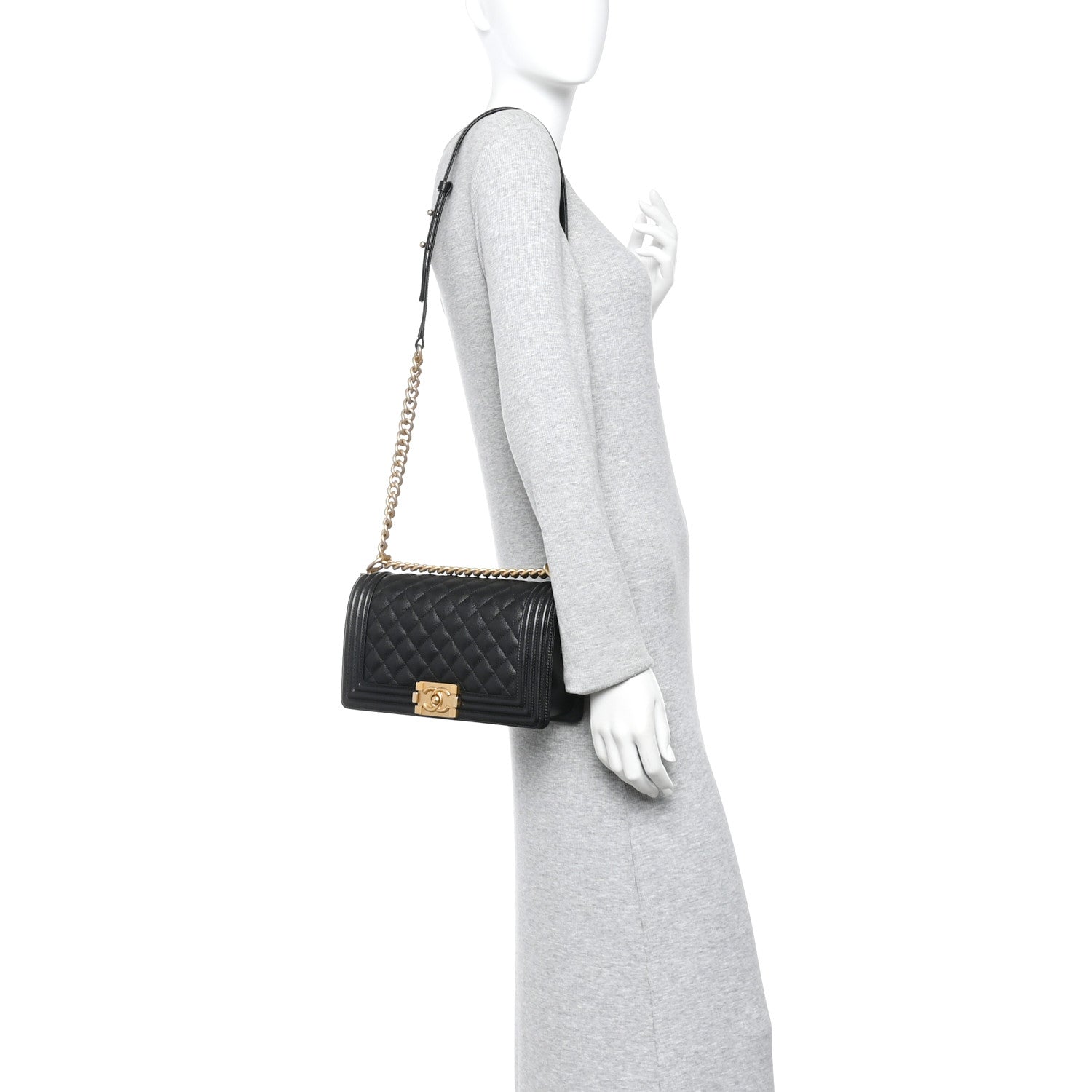 Chanel Caviar Quilted Medium Boy Flap Black 2 of 10