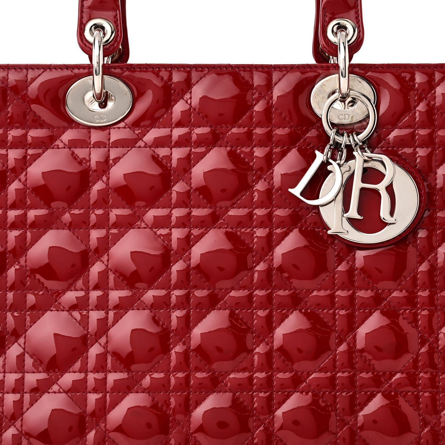 Christian Dior Patent Cannage Large Lady Dior Red 8 of 11
