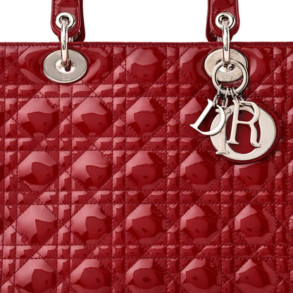 Christian Dior Patent Cannage Large Lady Dior Red 8 of 11