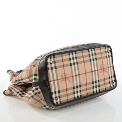 Burberry Haymarket Check Medium Golderton Tote Chocolate 4 of 9