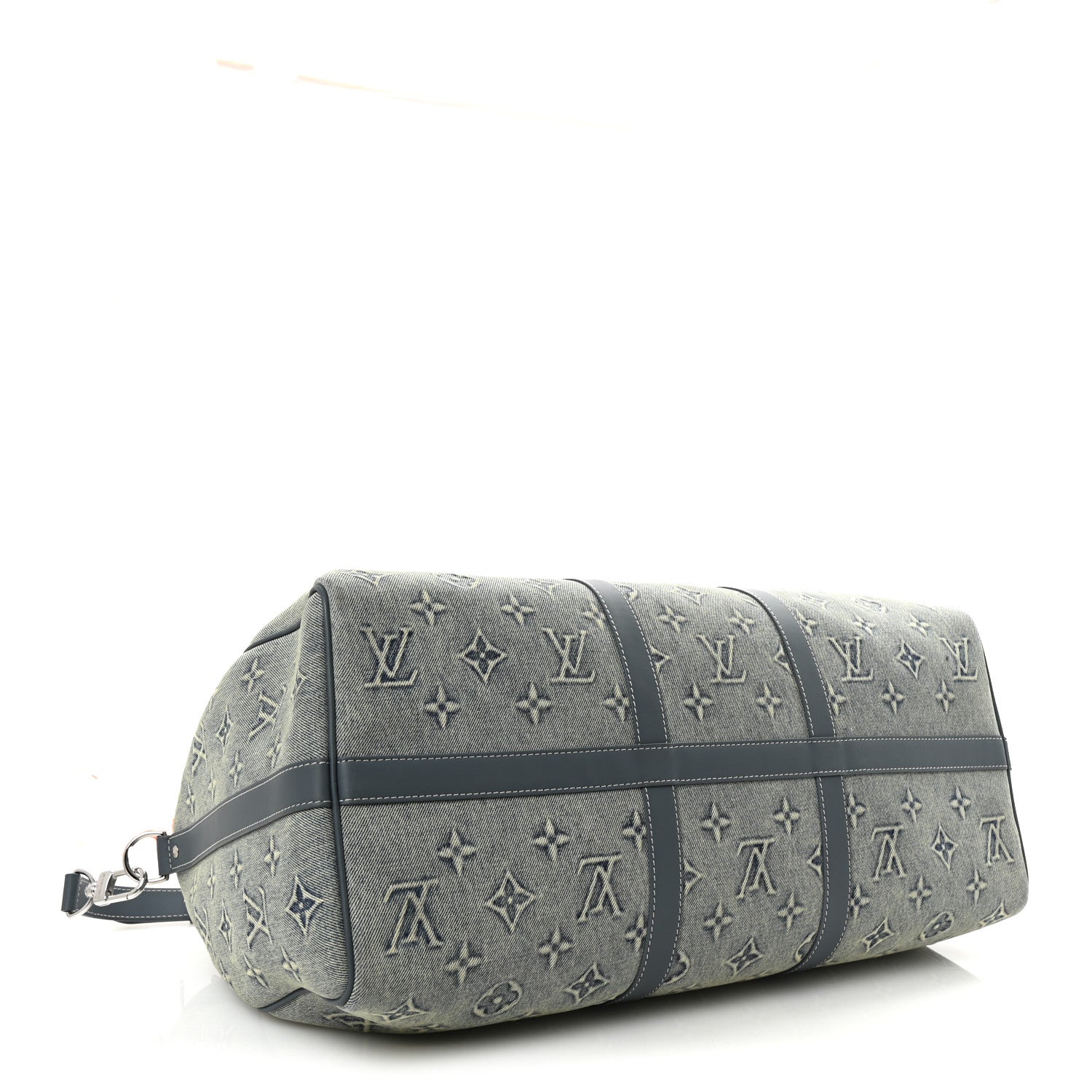 Louis Vuitton Monogram Washed Denim Keepall Bandouliere 50 Blue