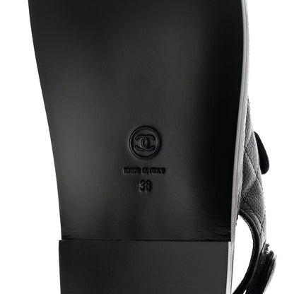 Chanel Grained Calfskin Velcro Dad Sandals 38 Black 8 of 10