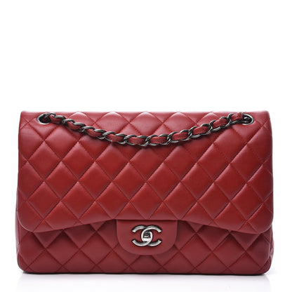 Chanel Lambskin Quilted Jumbo Double Flap Red 1 of 14