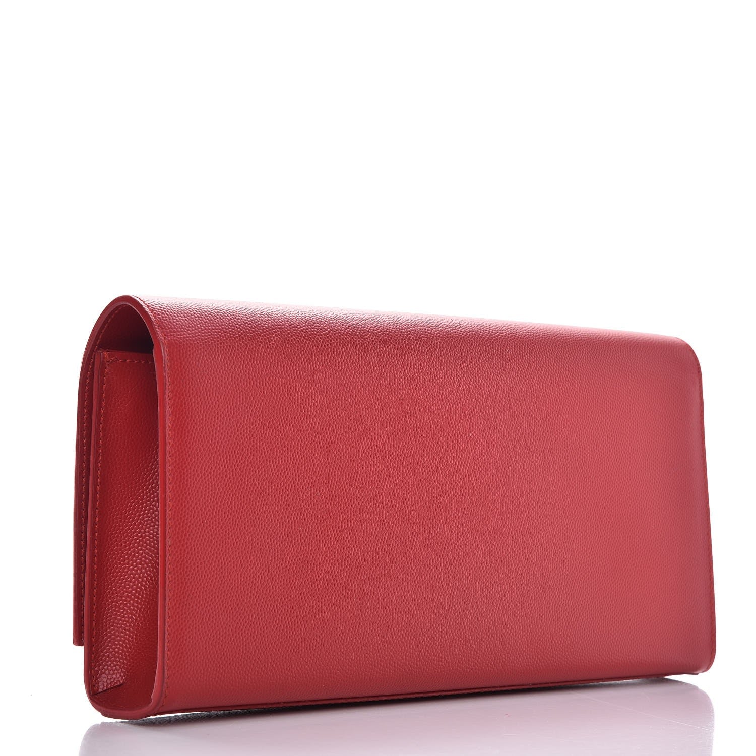 Saint Laurent Grain De Poudre Classic Monogram Cassandre Clutch New Red 3 of 9