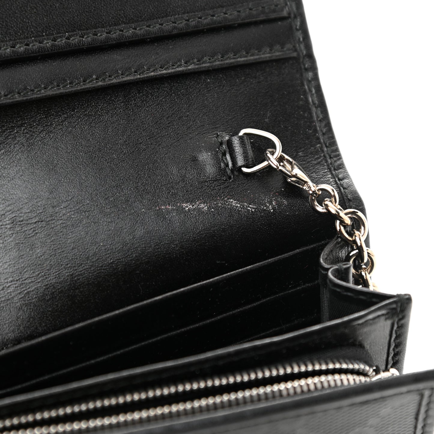 Imprime Monogram GG Pierce Chain Clutch Wallet Black