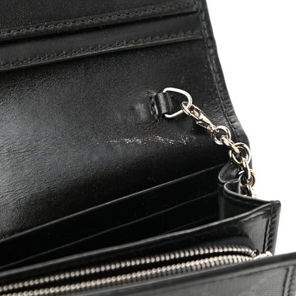 Gucci Imprime Monogram GG Pierce Chain Clutch Wallet Black 9 of 9