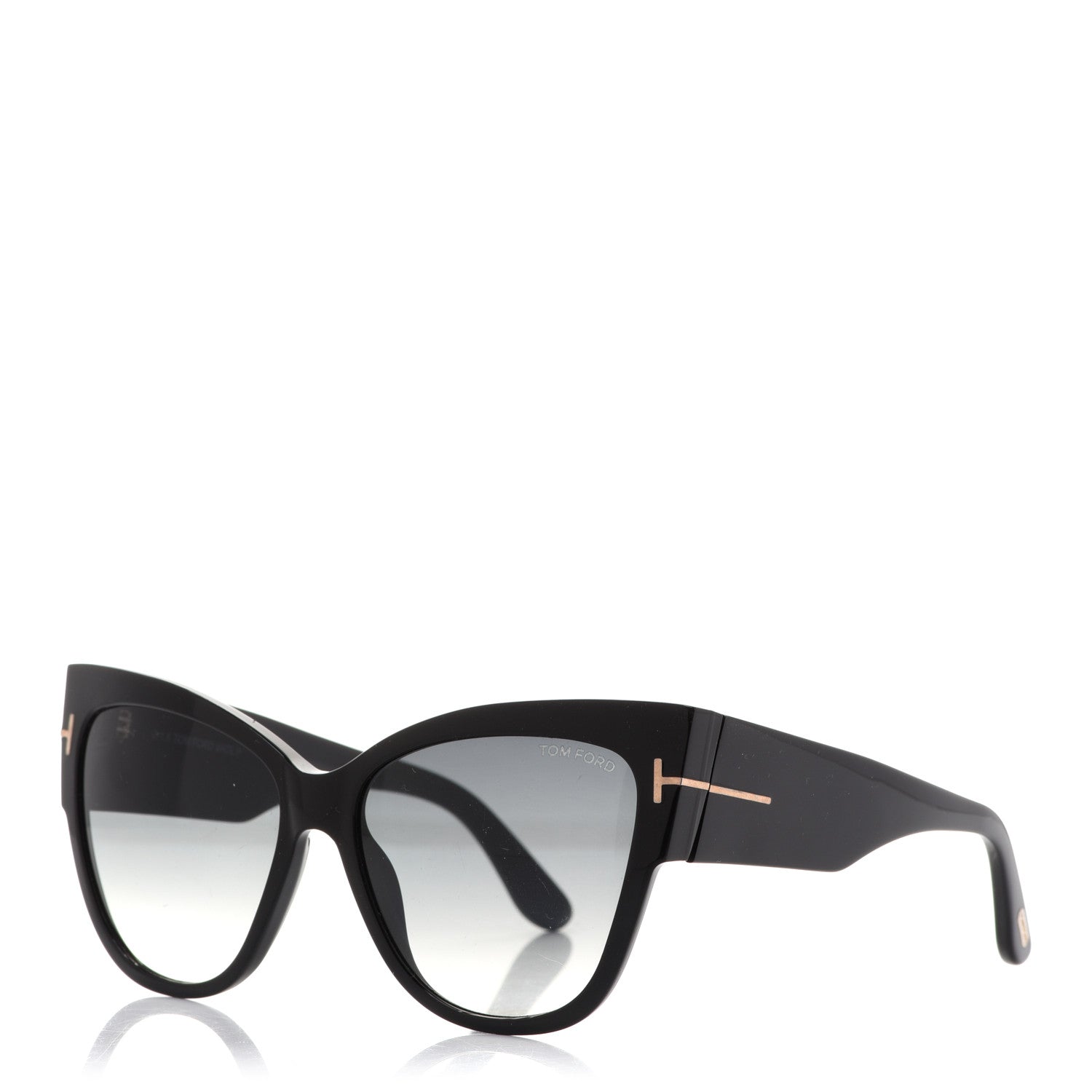 Tom Ford Acetate Anoushka Cat Eye Sunglasses TF371 Black 1 of 9
