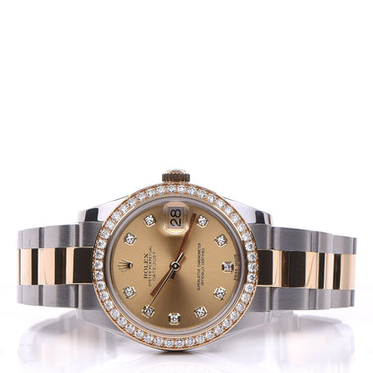 Rolex Stainless Steel 18K Yellow Gold Diamond Bezel 31mm Oyster Perpetual DateJust Watch Champagne 2 of 9