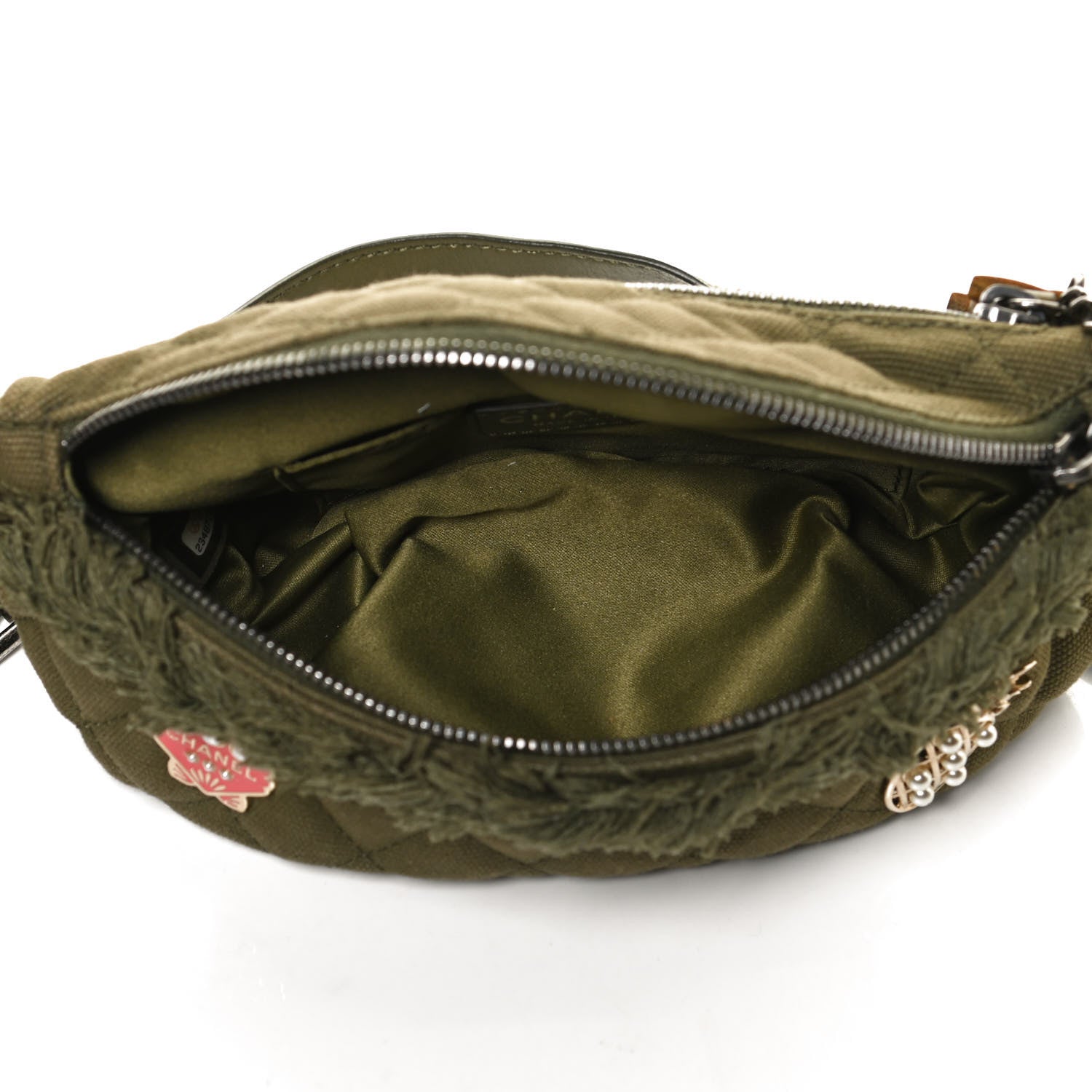 Chanel Canvas Lambskin Quilted Coco Cuba Charms Waist Bag Khaki 5 of 11