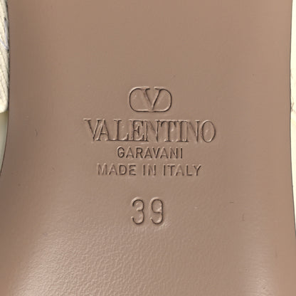 Valentino Garavani Calfskin VLogo Locker Mary Jane Ballerina Flats 39 Ivory 8 of 10