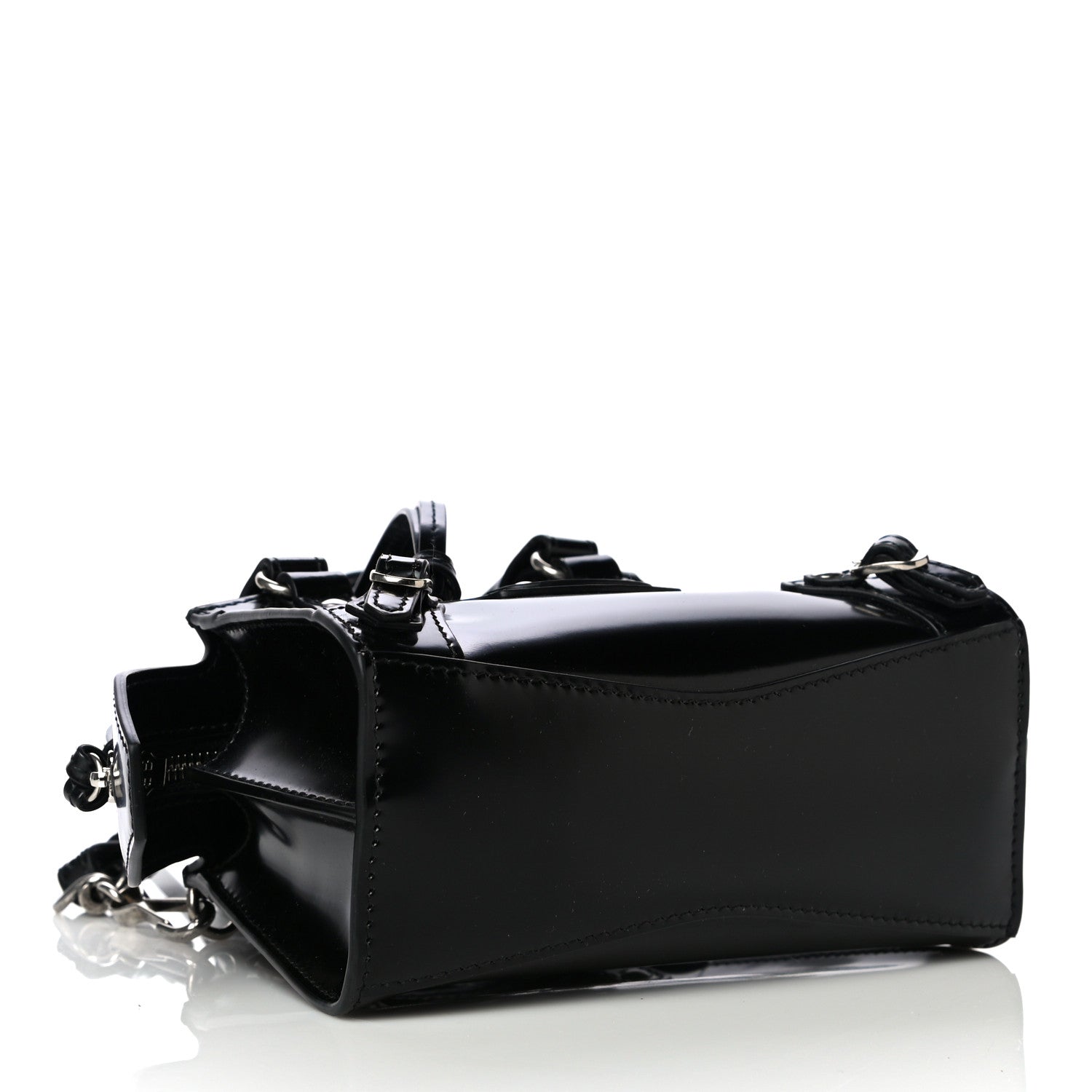 Balenciaga Shiny Calfskin Neo Classic Hardware Nano City Crossbody Black 4 of 9