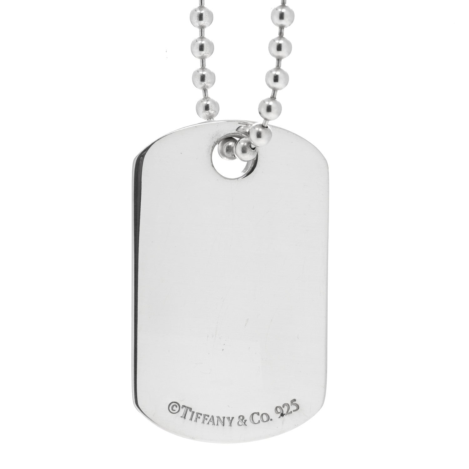 Tiffany Sterling Silver 1837 Dog Tag Pendant Necklace 5 of 5