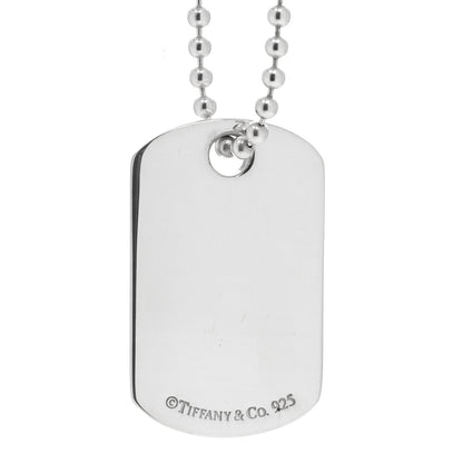 Tiffany Sterling Silver 1837 Dog Tag Pendant Necklace 5 of 5