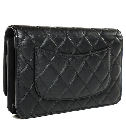 Chanel Aged Calfskin Lucky Charms Casino 2.55 Reissue Wallet on Chain WOC Black 3 of 9