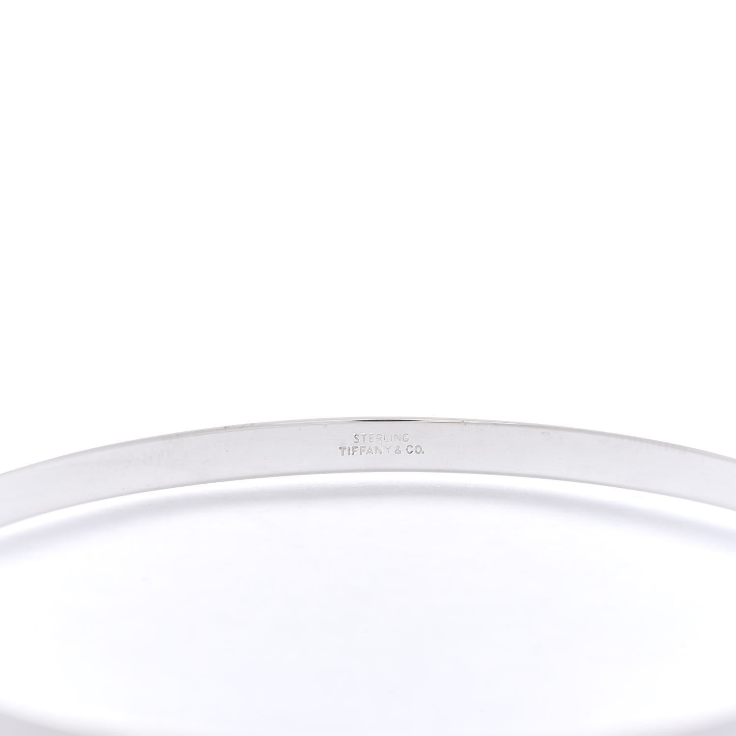 Tiffany Sterling Silver 4mm Knife Edge Bangle Bracelet 4 of 4