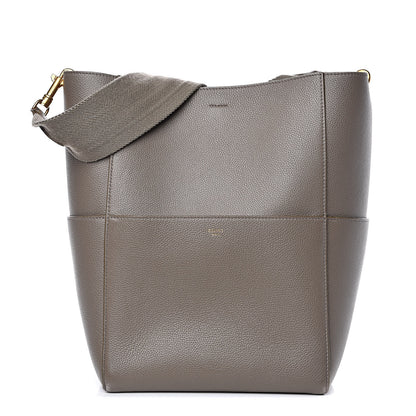 Celine Soft Grained Calfskin Sangle Bucket Bag Taupe 1 of 10