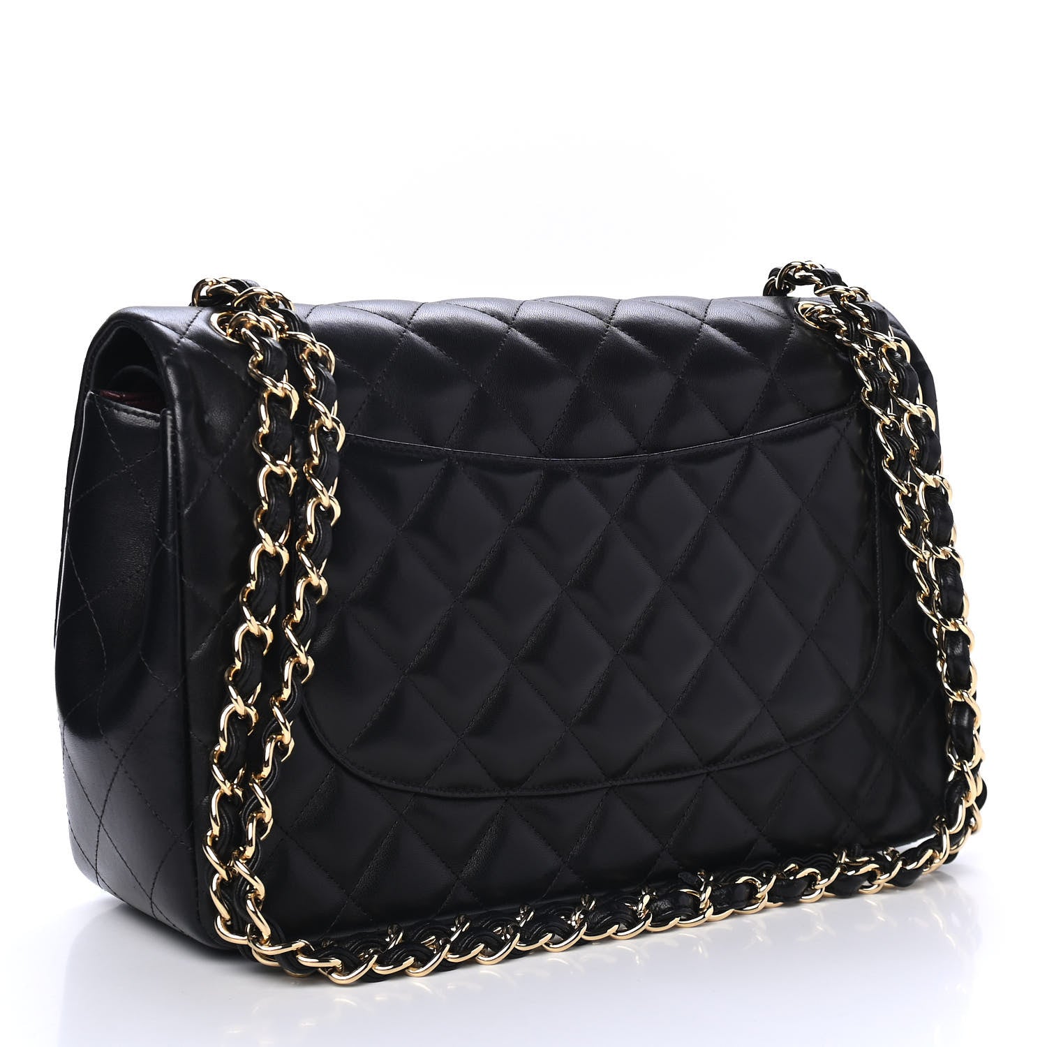 Chanel Lambskin Quilted Jumbo Double Flap Black 2 of 5