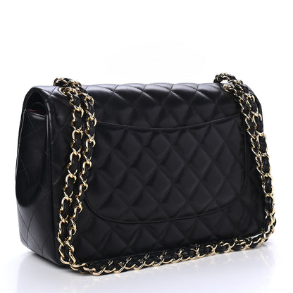 Chanel Lambskin Quilted Jumbo Double Flap Black 2 of 5