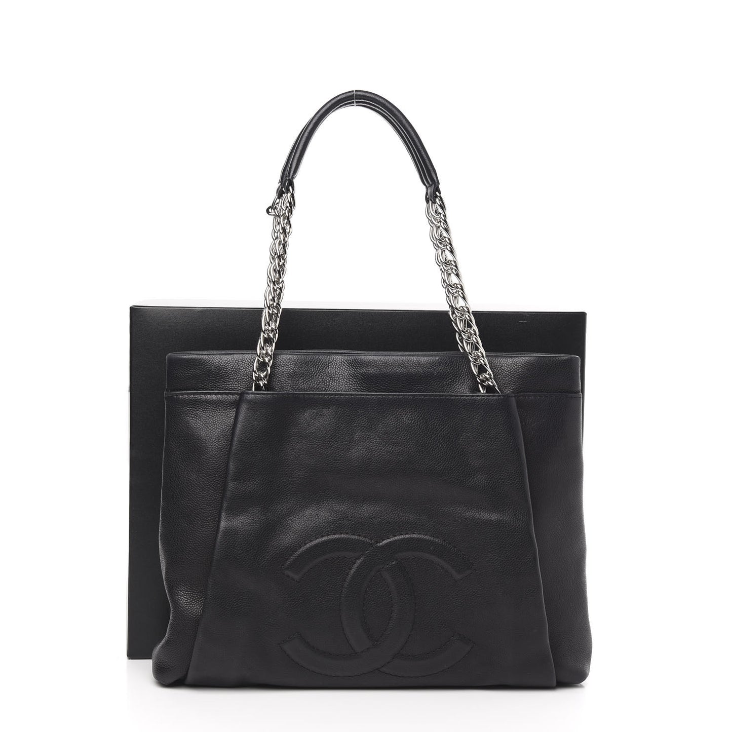 Caviar Large CC Tuck Tote Black